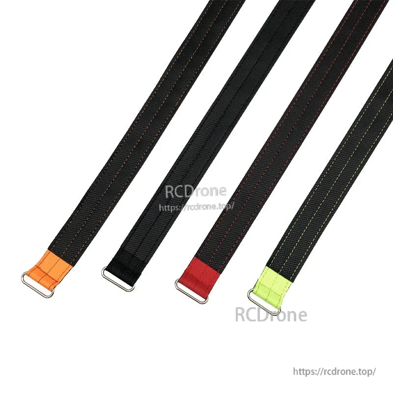 RJXHOBBY 1pc 25mm Kevlar Battery Strap, 25mm black battery strap with metal buckle and stitched colored end tabs for securing RC LiPo batteries