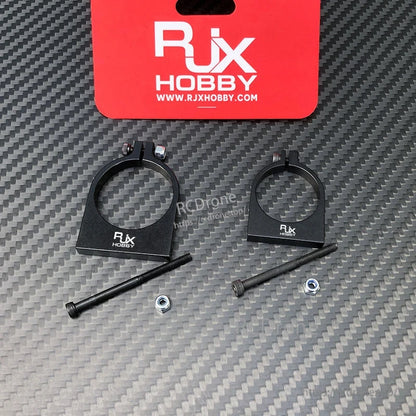 RJXHOBBY 1pc 25mm/30mm Pipe Clamp, RJXHOBBY black pipe clamp mounts with bolts and nuts for 25mm/30mm tubing, two sizes shown