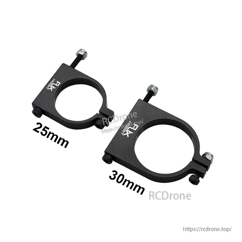 RJXHOBBY 1pc 25mm/30mm Pipe Clamp, RJXHOBBY black aluminum pipe clamp ring with bolt, size options 25mm and 30mm
