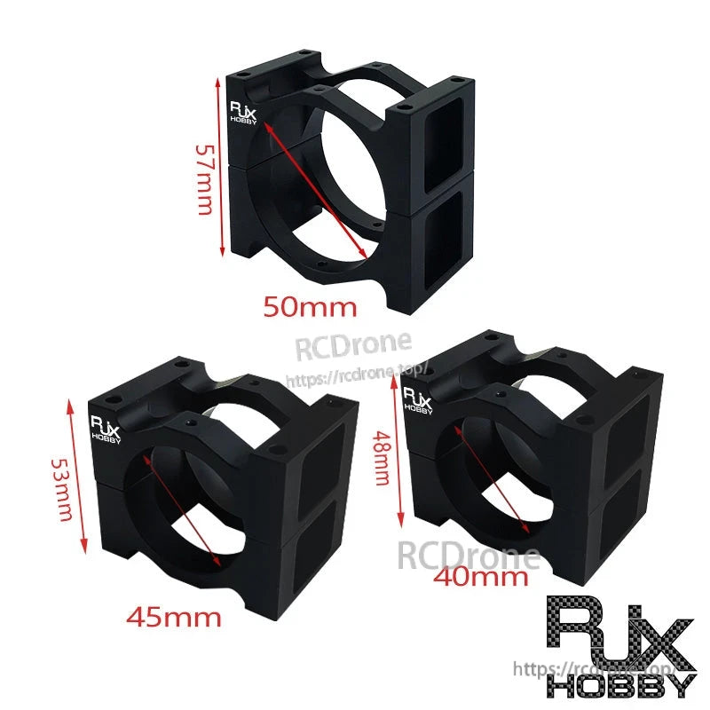 RJXHOBBY 1pc 40/45/50mm Pipe Clip Tubing Clamp, RJXHOBBY black pipe clip tubing clamp in 40mm, 45mm and 50mm sizes with mounting holes