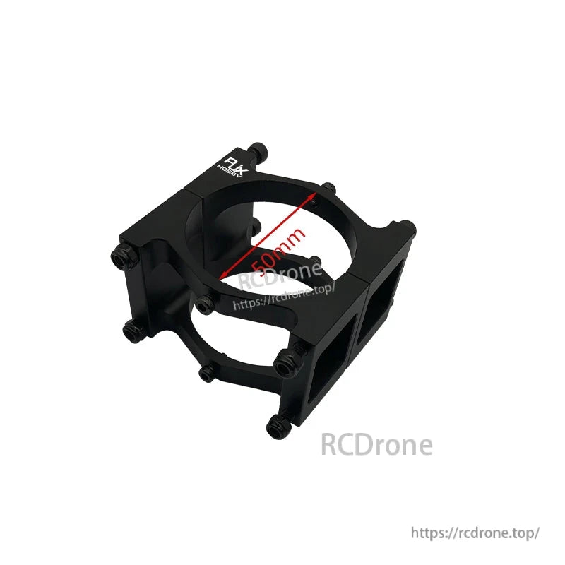RJXHOBBY 1pc 40/45/50mm Pipe Clip Tubing Clamp, RJXHOBBY black aluminum pipe clip clamp for 50mm tubing, split-ring mount with multiple bolts