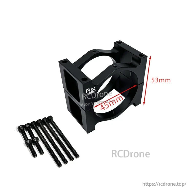 RJXHOBBY 1pc 40/45/50mm Pipe Clip Tubing Clamp, RJXHOBBY black pipe clip tubing clamp with 45mm inner diameter opening, includes mounting screws