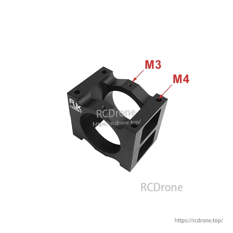 RJXHOBBY 1pc 40/45/50mm Pipe Clip Tubing Clamp, RJXHOBBY black pipe clip tubing clamp with circular opening and M3/M4 mounting holes