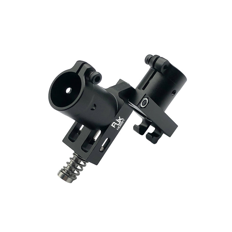 RJXHOBBY 16mm CNC aluminum horizontal folding arm tube joint clamp with spring and screws for FPV drone arms