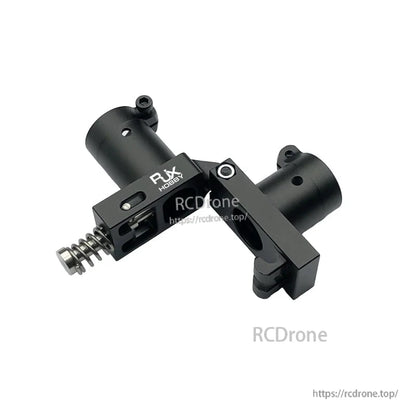 RJXHOBBY CNC aluminum 16mm folding arm tube joint for FPV drone, black hinge clamp with spring latch
