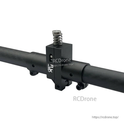 RJXHOBBY 16mm horizontal folding arm tube joint clamp with locking screw mounted on a drone arm tube