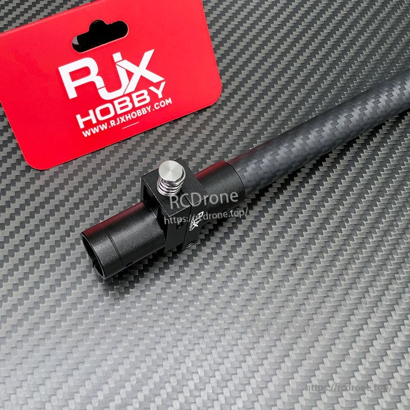 RJXHOBBY CNC aluminum folding arm tube joint clamp on a carbon fiber tube with tightening bolt