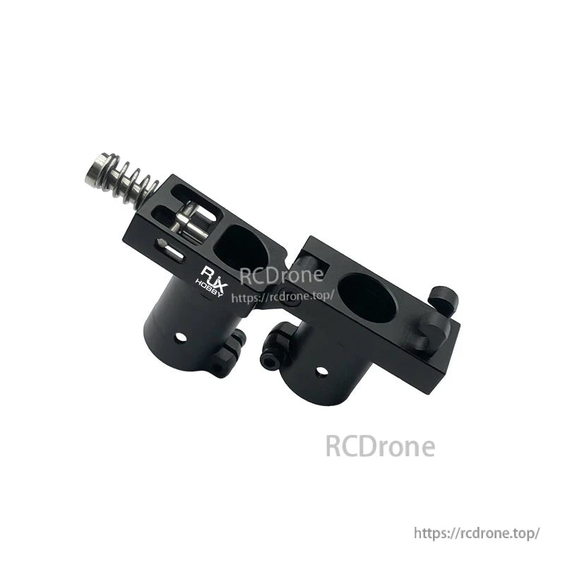 RJXHOBBY CNC aluminum folding arm tube joint with spring latch and dual 16mm tube clamp holes