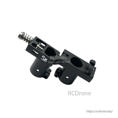 RJXHOBBY CNC aluminum folding arm tube joint with spring latch and dual 16mm tube clamp holes