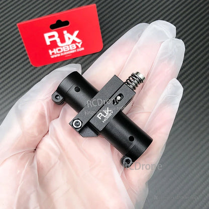 RJXHOBBY CNC aluminum horizontal folding arm tube joint with spring-loaded clamp for 16mm FPV drone tube