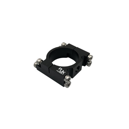 RJXHOBBY black aluminum 25mm tube clamp with four M3 screws and side mounting hole
