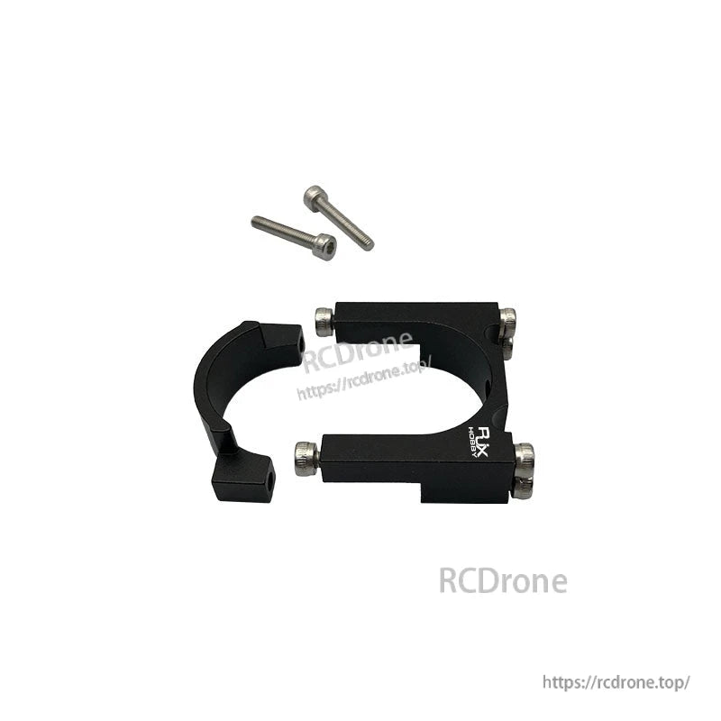 RJXHOBBY 25mm aluminum tube clamp in two halves with two screws for mounting on round pipe or motor tube