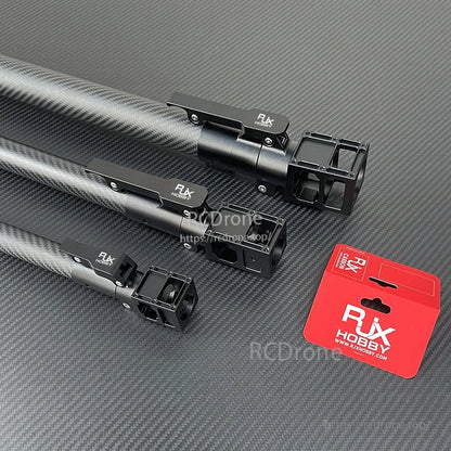 RJXHOBBY folding UAV multicopter arm mounts on carbon fiber tubes with black aluminum clamps and brackets