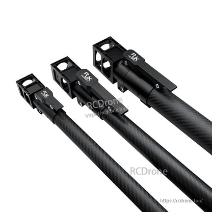 RJXHOBBY black aluminum folding down arm mount clamps on carbon-fiber UAV multicopter tubes