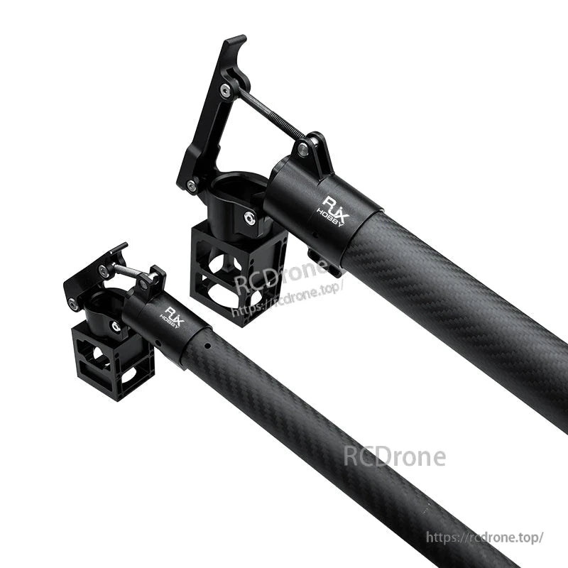 RJXHOBBY black aluminum folding down UAV arm mount with carbon fiber tube, hinge bracket, and screws