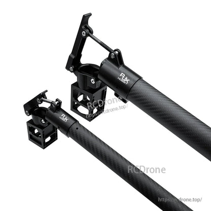 RJXHOBBY black aluminum folding down UAV arm mount with carbon fiber tube, hinge bracket, and screws
