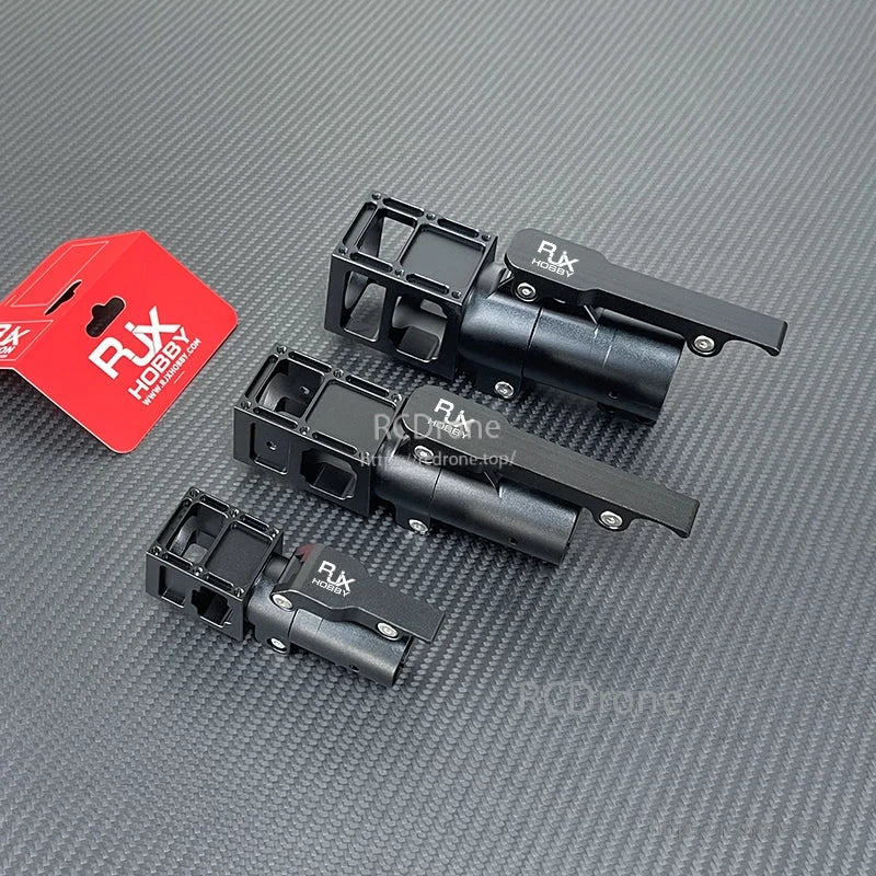 Black aluminum RJXHOBBY folding down UAV multicopter arm clamp set with hinge and mounting brackets