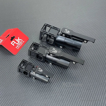 Black aluminum RJXHOBBY folding down UAV multicopter arm clamp set with hinge and mounting brackets