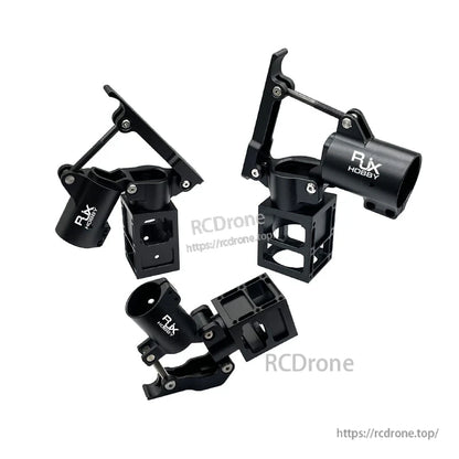 RJXHOBBY black aluminum 5° folding down arm clamp mount with spring hinge for UAV multicopter