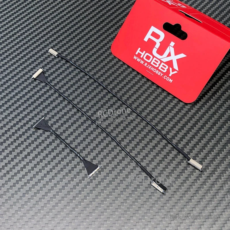 RJXHOBBY coaxial cable set with slim black leads and small connectors for DJI O4/O4 Pro FPV systems