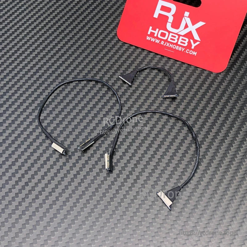 RJXHOBBY coaxial cable set compatible with DJI O4/O4 Pro, black leads with small plug connectors