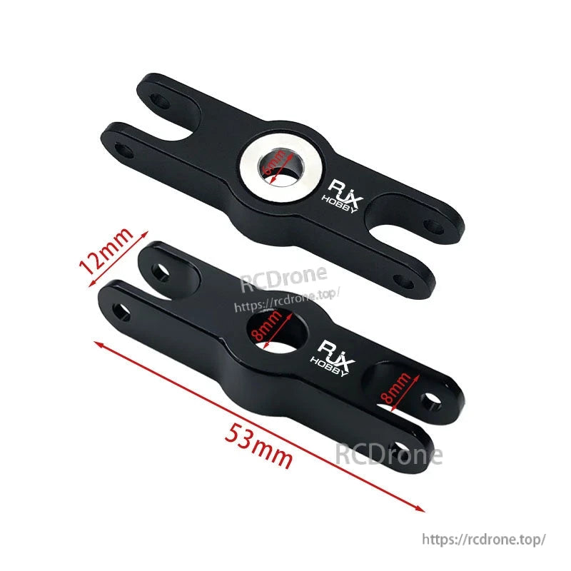 RJXHOBBY 1pcs Folding Propeller Clip, RJXHOBBY folding propeller clip in black aluminum with 53mm length and 12mm thickness, 8mm center hole