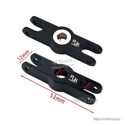 RJXHOBBY 1pcs Folding Propeller Clip, RJXHOBBY folding propeller clip in black aluminum with 53mm length and 12mm thickness, 8mm center hole