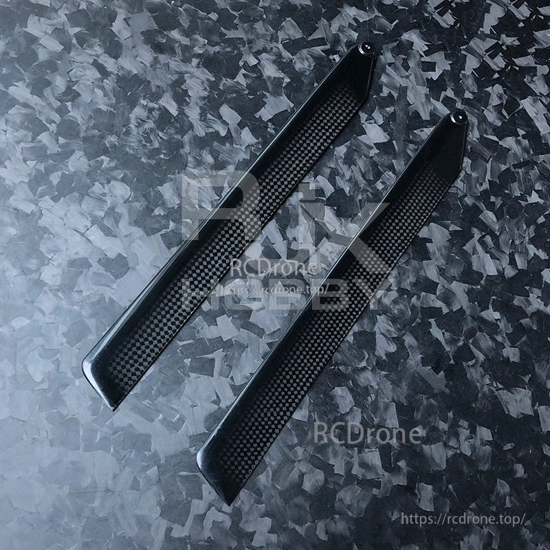 RJXHOBBY 255mm 3K Carbon Fiber Main Blades, Pair of RJXHOBBY 255mm 3K carbon fiber helicopter main blades with carbon weave finish and mounting holes