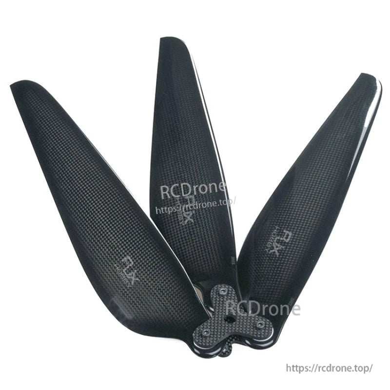 RJXHOBBY 26x8.5 carbon fiber folding propeller blade set with visible weave finish and hub mount