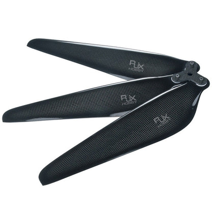 RJXHOBBY 26x8.5 carbon fiber folding propeller with two blades and center hub, black woven finish