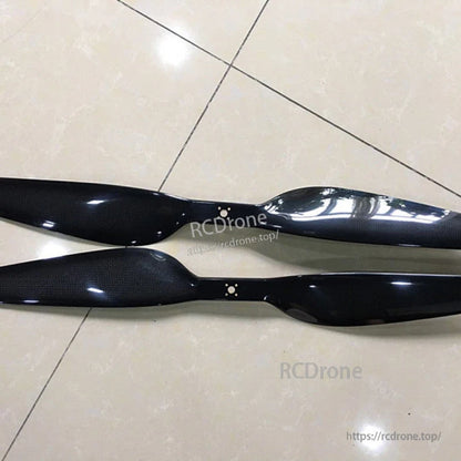 RJXHOBBY 28x9.2in Carbon Fiber Drone Propeller, Pair of black carbon fiber drone propellers with center mounting holes, 28x9.2in RJXHOBBY style