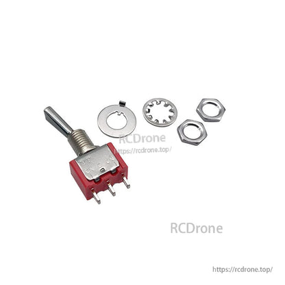 2-position RC transmitter toggle switch with metal lever, mounting nuts and washers for TX16S/T16