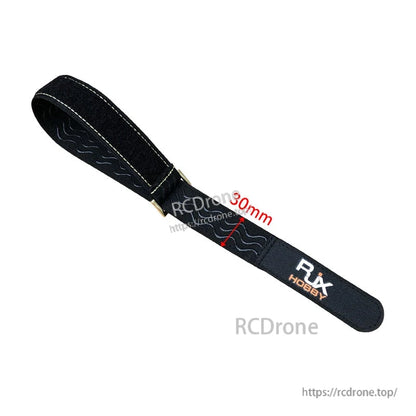 RJXHOBBY 30mm black non-slip silicone battery strap with stitched edges and metal buckle