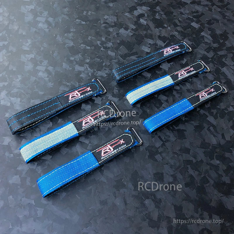 RJXHOBBY 2pcs Kevlar Battery Strap, RJXHOBBY woven battery straps with metal buckle, blue and black straps for securing RC batteries
