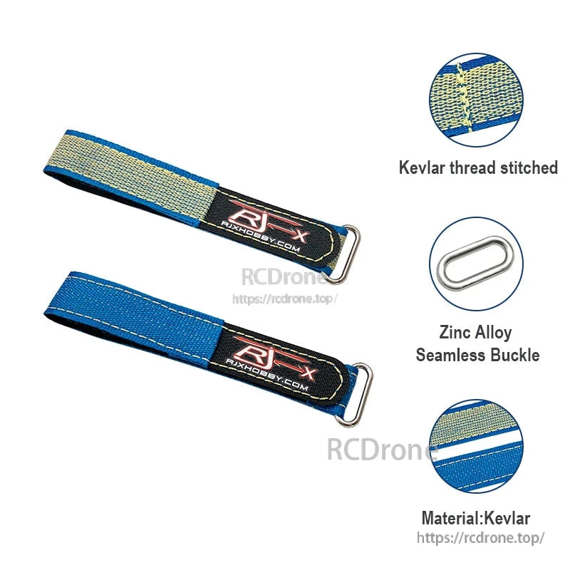 RJXHOBBY 2pcs Kevlar Battery Strap, Two RJXHOBBY Kevlar battery straps with Kevlar-stitched webbing and zinc alloy seamless buckle