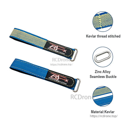 RJXHOBBY 2pcs Kevlar Battery Strap, Two RJXHOBBY Kevlar battery straps with Kevlar-stitched webbing and zinc alloy seamless buckle