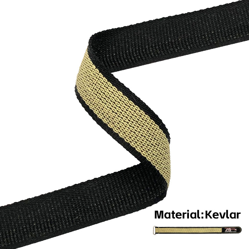 RJXHOBBY 2pcs Kevlar Battery Strap, RJXHOBBY Kevlar battery strap in black and yellow weave, durable hook-and-loop style for securing RC batteries