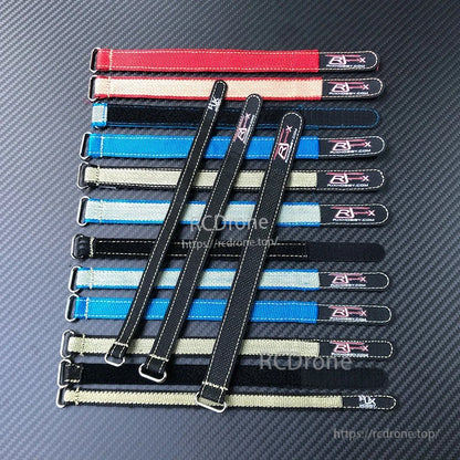 RJXHOBBY 2pcs Kevlar Battery Strap, RJXHOBBY hook-and-loop battery straps with metal buckles in assorted colors for securing RC batteries