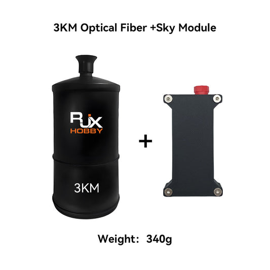 RJXHOBBY 3KM optical fiber spool with sky module, black canister reel and mounting plate, 340g