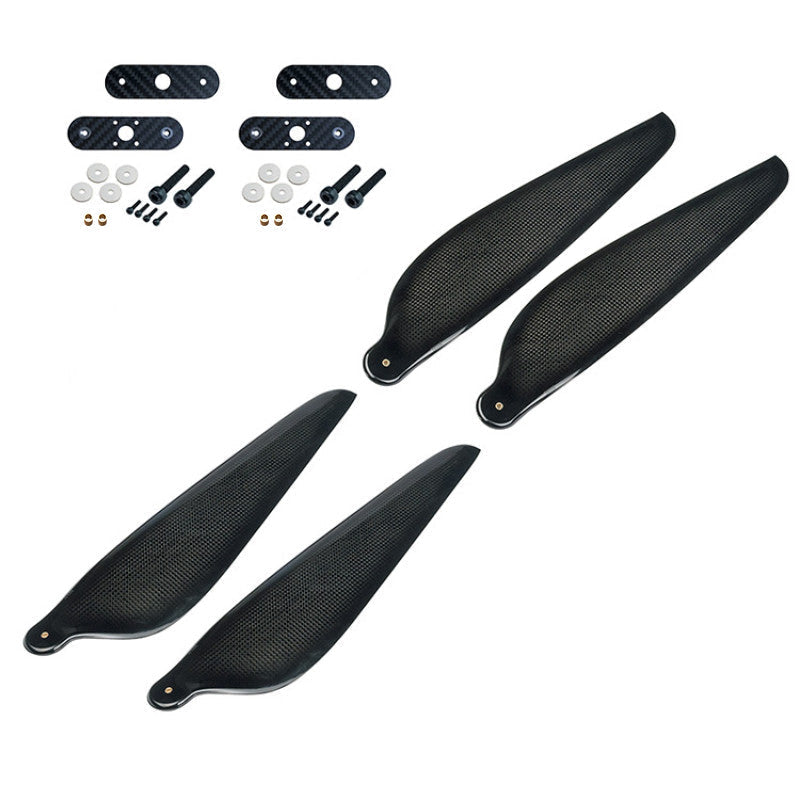 RJXHOBBY 30 x 10.5in carbon fiber folding propeller set with CW and CCW blades and mounting hardware for agricultural UAVs