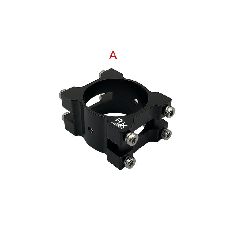 Black RJXHOBBY aluminum alloy clip clamp with four bolts, designed to fasten around a Ø30mm tube or pipe.