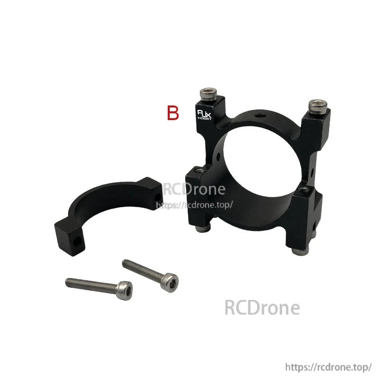 RJXHOBBY black aluminum alloy 30mm tube clamp mount with split ring and two hex screws