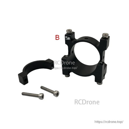 RJXHOBBY black aluminum alloy 30mm tube clamp mount with split ring and two hex screws