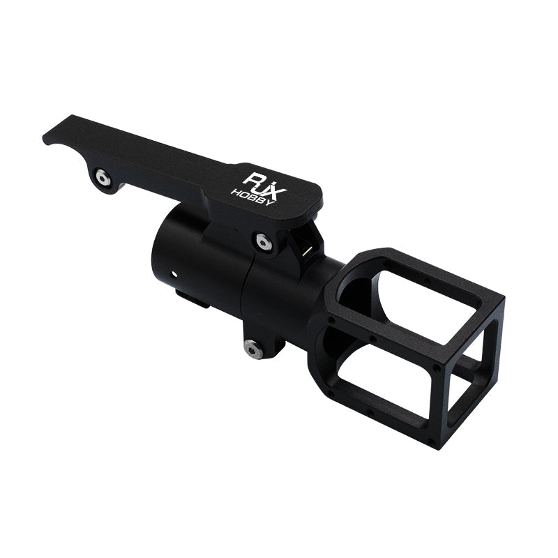 RJXHOBBY folding side arm accessory for UAV, black metal mount with clamp and rectangular protective frame