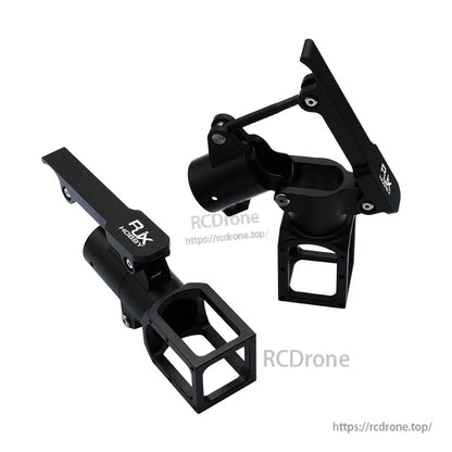 RJXHOBBY 30mm folding side arm clamp for plant protection UAV, black mount with hinged bracket and hardware