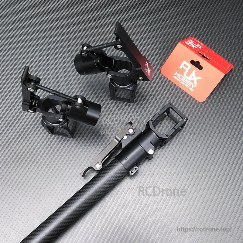 RJXHOBBY 30mm folding side arm clamp set with carbon fiber tube and mounting brackets for UAV multicopter