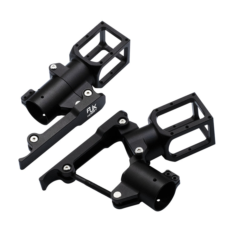 RJXHOBBY 30mm folding side arm clamp for UAV, with lever lock, bolt, and rectangular mounting frame