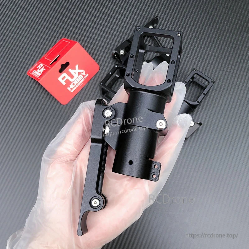 RJXHOBBY 30mm folding side arm for UAV multicopter, black metal arm with hinge bracket and mounting hardware