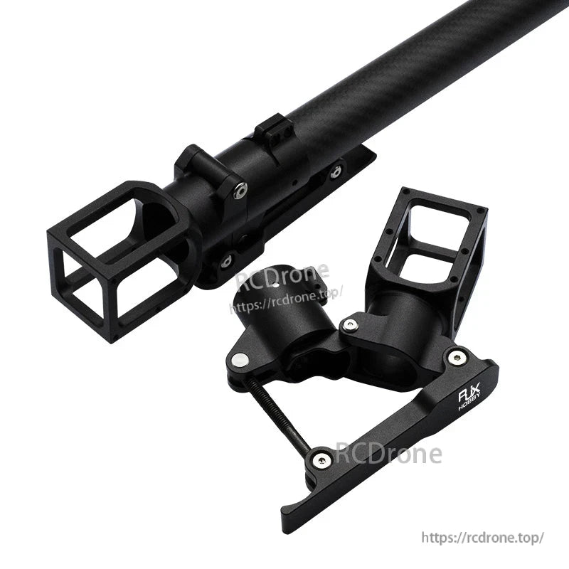 RJXHOBBY 30mm folding side arm assembly with hinged clamp mount and square end guard for UAV