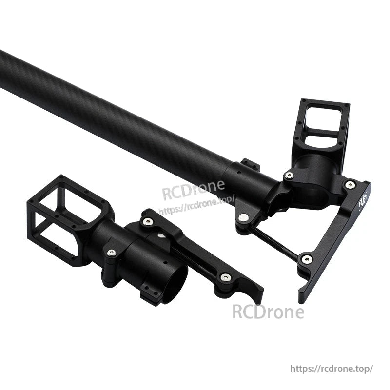 RJXHOBBY 30mm folding side arm assembly with carbon tube, hinge clamp, and mounting brackets for UAV multicopter
